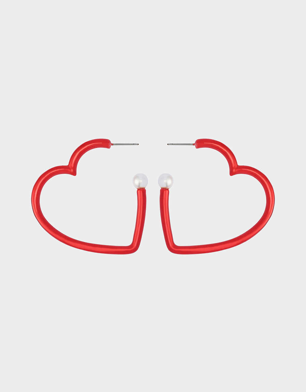 HEART HOOP EARRINGS RED Women's Valentine's Day Heart Hoop Earrings