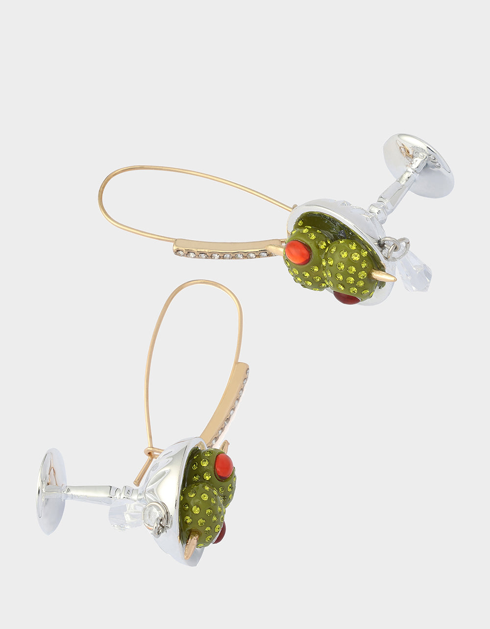 MARTINI DROP EARRINGS Women's Martini Glass Olive Drop Earrings