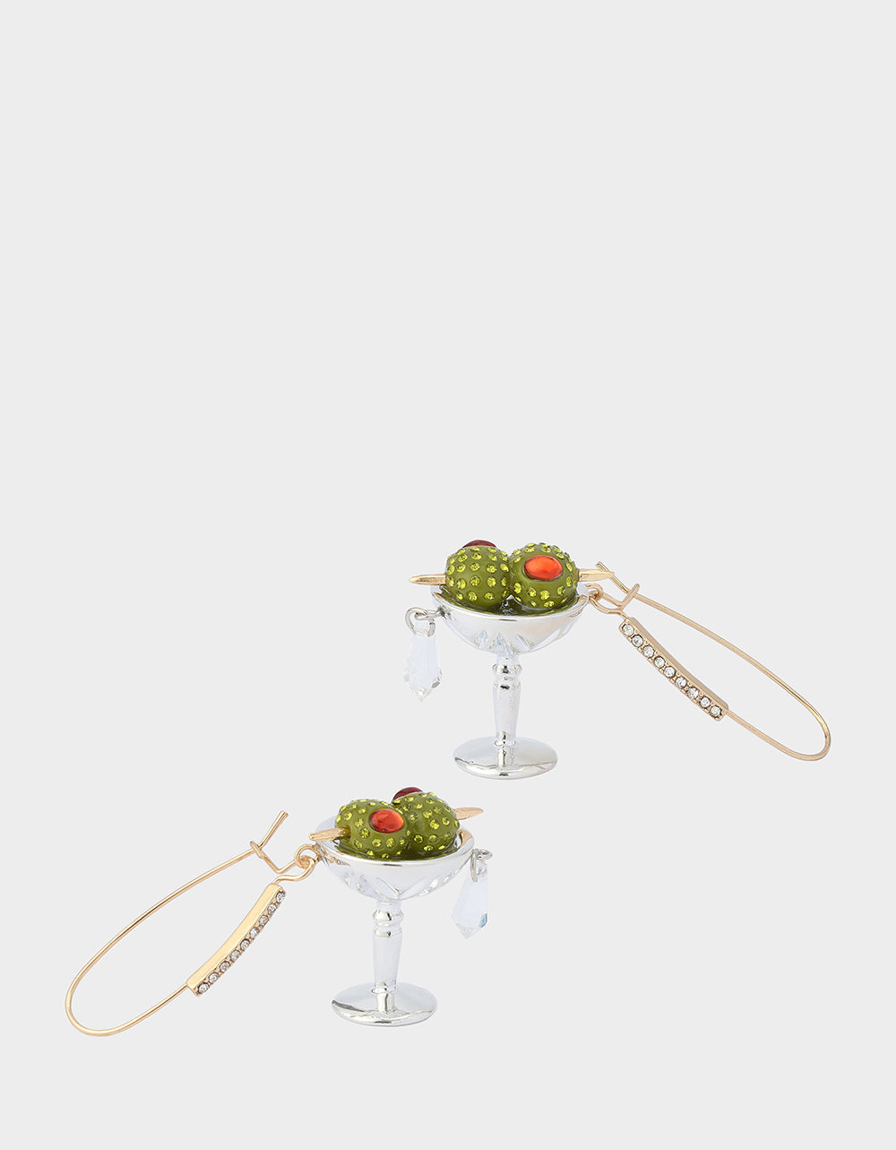 MARTINI DROP EARRINGS Women's Martini Glass Olive Drop Earrings