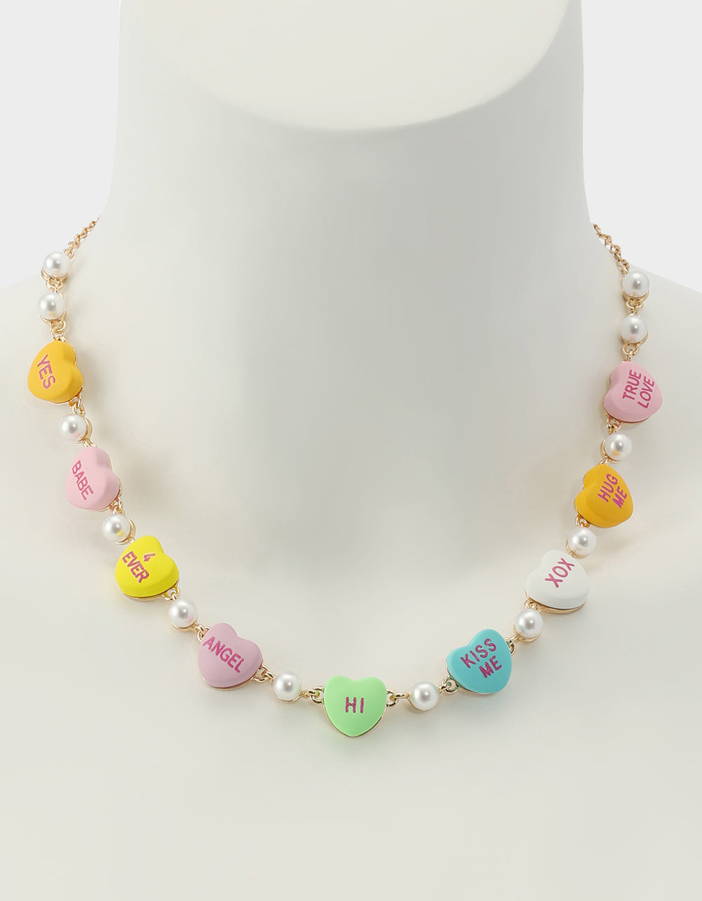 SWEETHEART COLLAR NECKLACE MULTI Women's Valentine's Day Candy Hearts Necklace