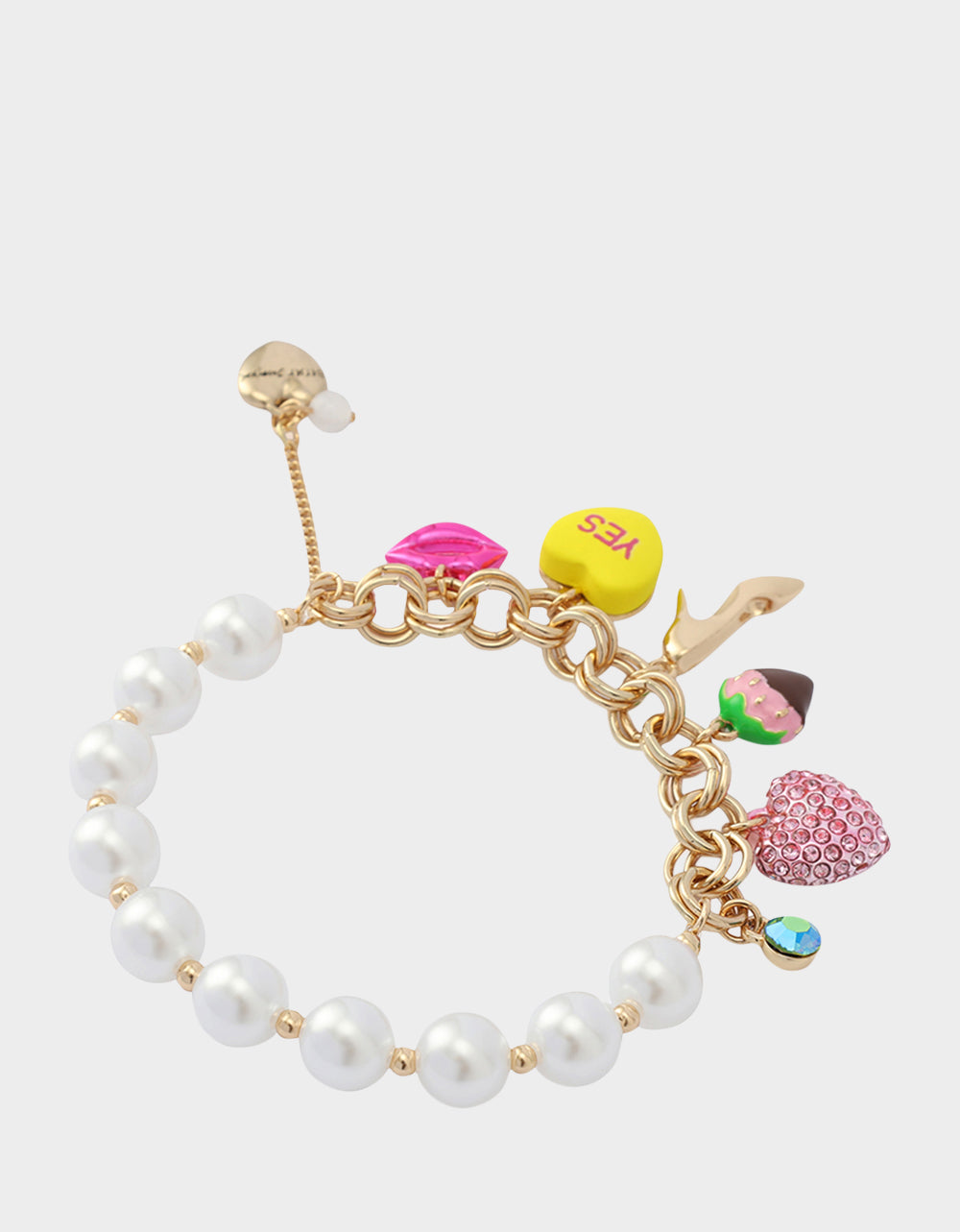 SWEETHEART CHARM STRETCH BRACELET PEARL Women's Valentine's Day Stretch Charm Pearl Bracelet
