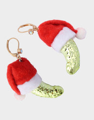 SANTA BABY PICKLE DROP EARRING GREEN Women's Christmas Holiday Pickle Earrings