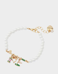 GOLF FLEX BRACELET GREEN Sports-Themed Pearl Charm Women's Bracelet
