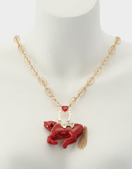 YEAR OF THE HORSE PENDANT RED Women's Chinese New Year Horse Pendant Necklace