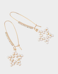 PEARL STAR DROP EARRINGS PEARL Women's Pearl Star Shepherds Hook Earring