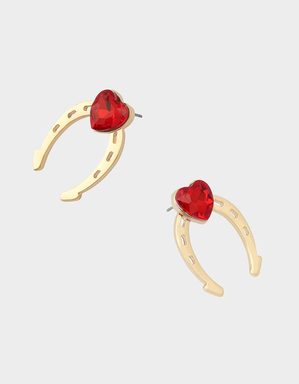 HORSESHOE STUD EARRINGS RED Women's Chinese New Year Horseshoe Stud Earrings
