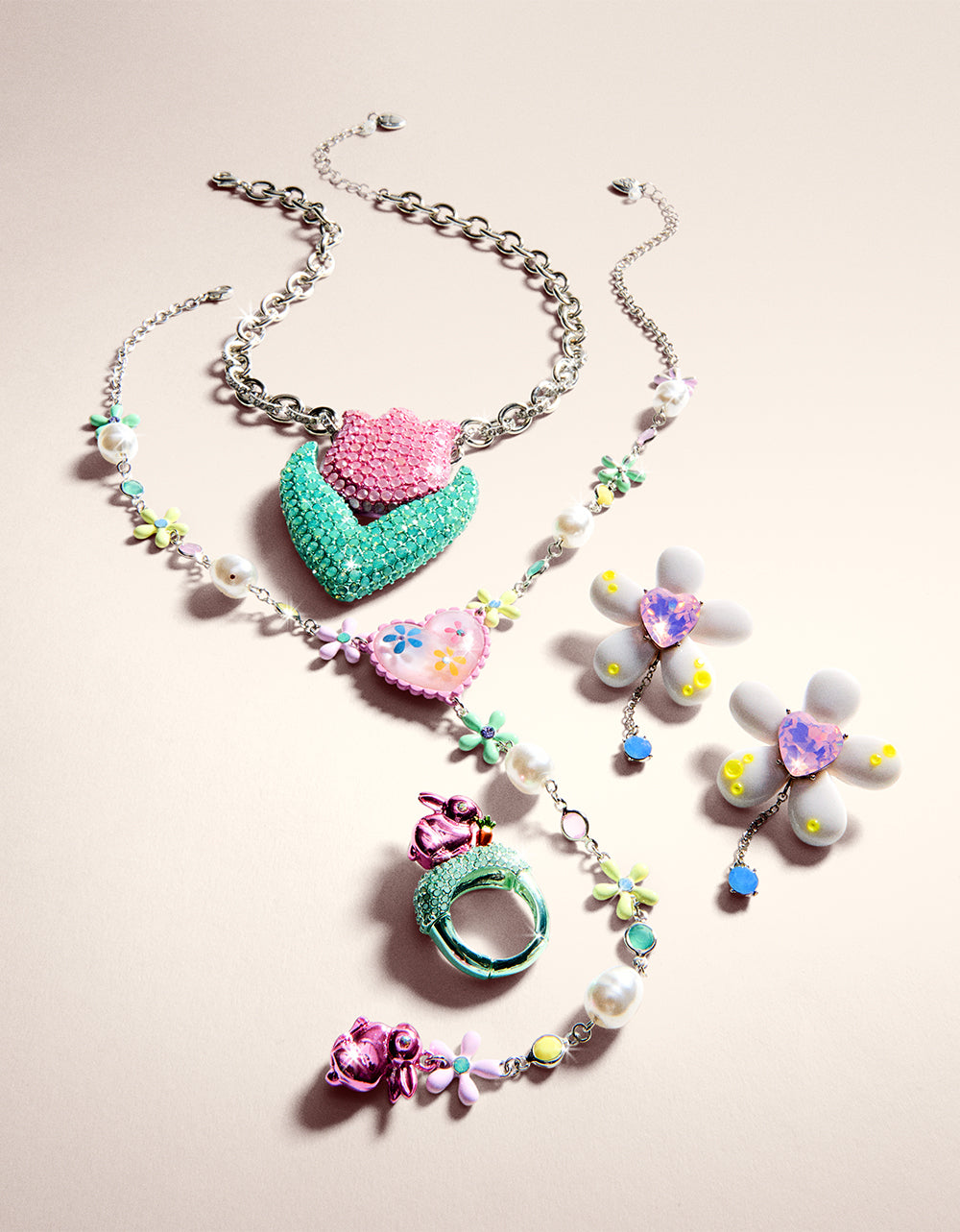 HOP TO IT FLOWER EGG Y NECKLACE MULTI