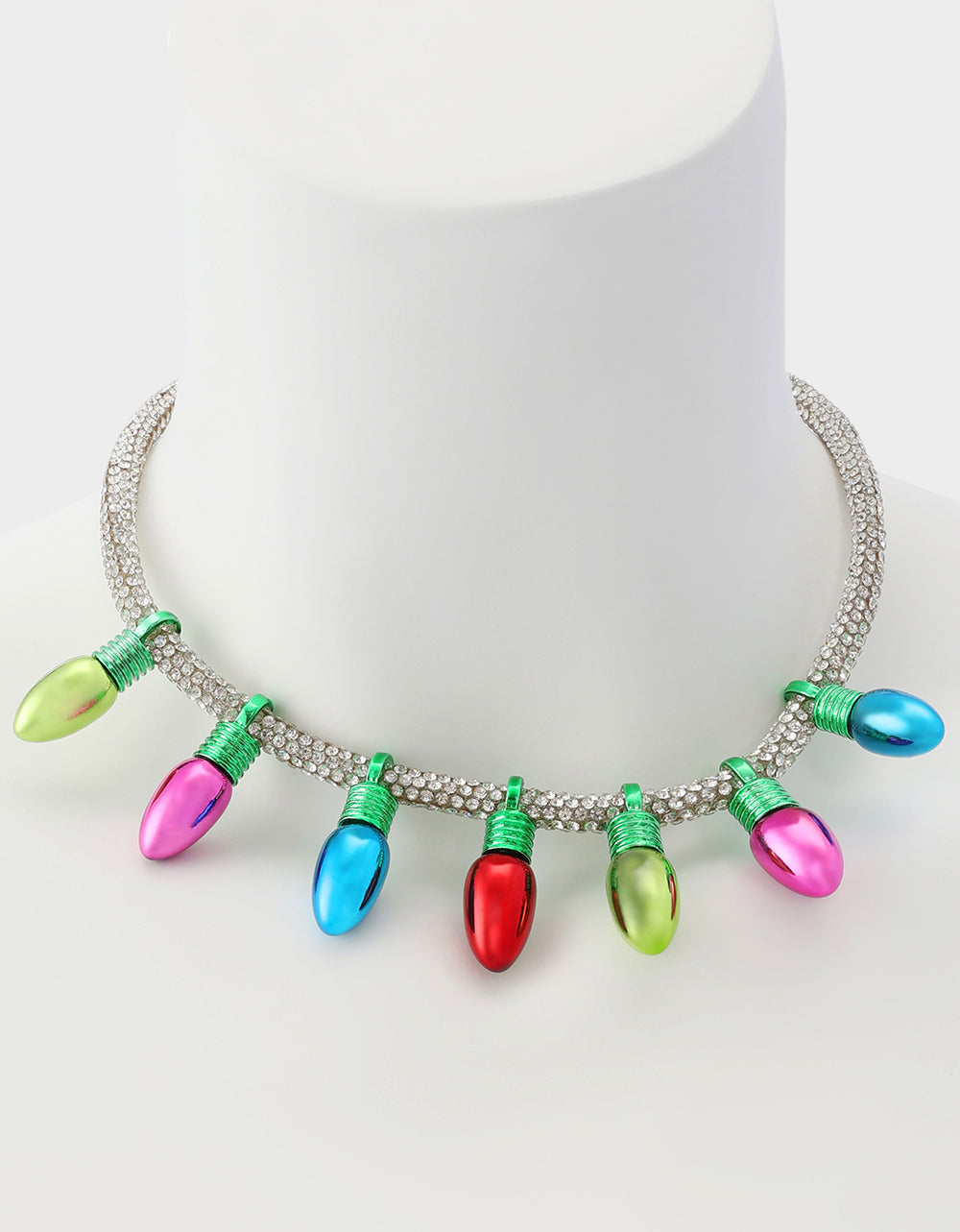 MULTI LIGHT BIB NECKLACE Women's Christmas-Themed Lights Bib Necklace