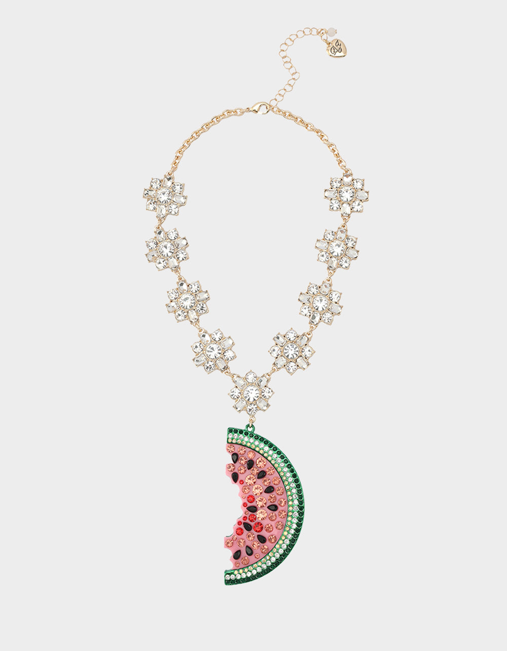 BETSEYS BACKYARD WATERMELON PENDANT MULTI Women's Watermelon Rhinestone Pendant Necklace