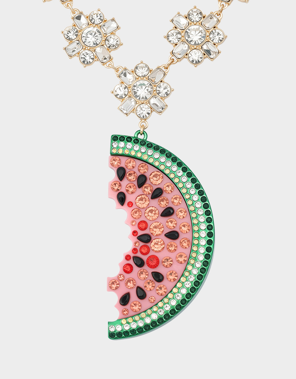 BETSEYS BACKYARD WATERMELON PENDANT MULTI Women's Watermelon Rhinestone Pendant Necklace