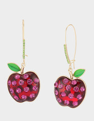 APPLE DROP EARRING RED MULTI Women's Apple Hook Drop Earrings