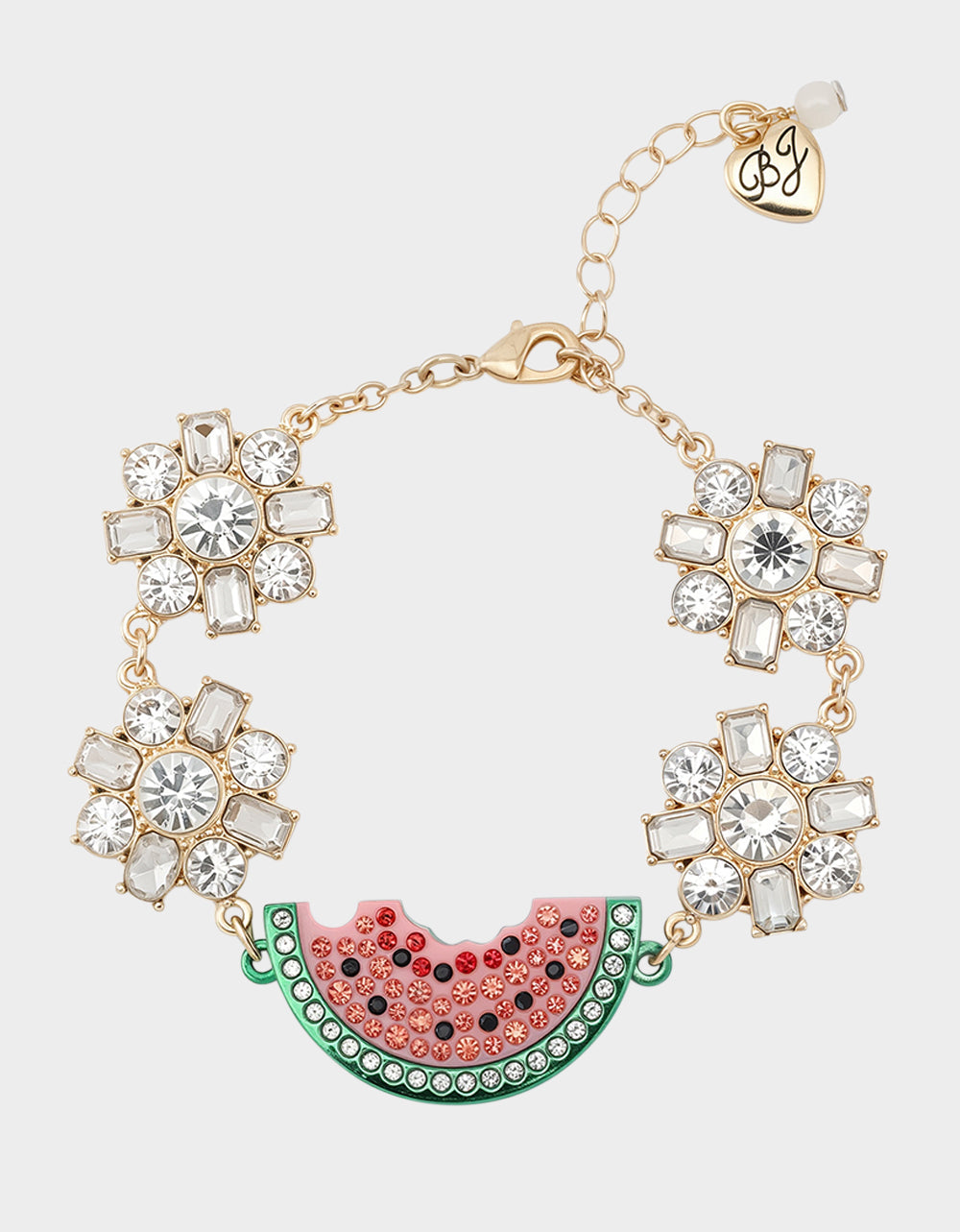 BETSEYS BACKYARD WATERMELON FLEX BRACELET PINK Women's Rhinestone Watermelon Bracelet