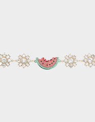 BETSEYS BACKYARD WATERMELON FLEX BRACELET PINK Women's Rhinestone Watermelon Bracelet