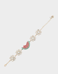BETSEYS BACKYARD WATERMELON FLEX BRACELET PINK Women's Rhinestone Watermelon Bracelet