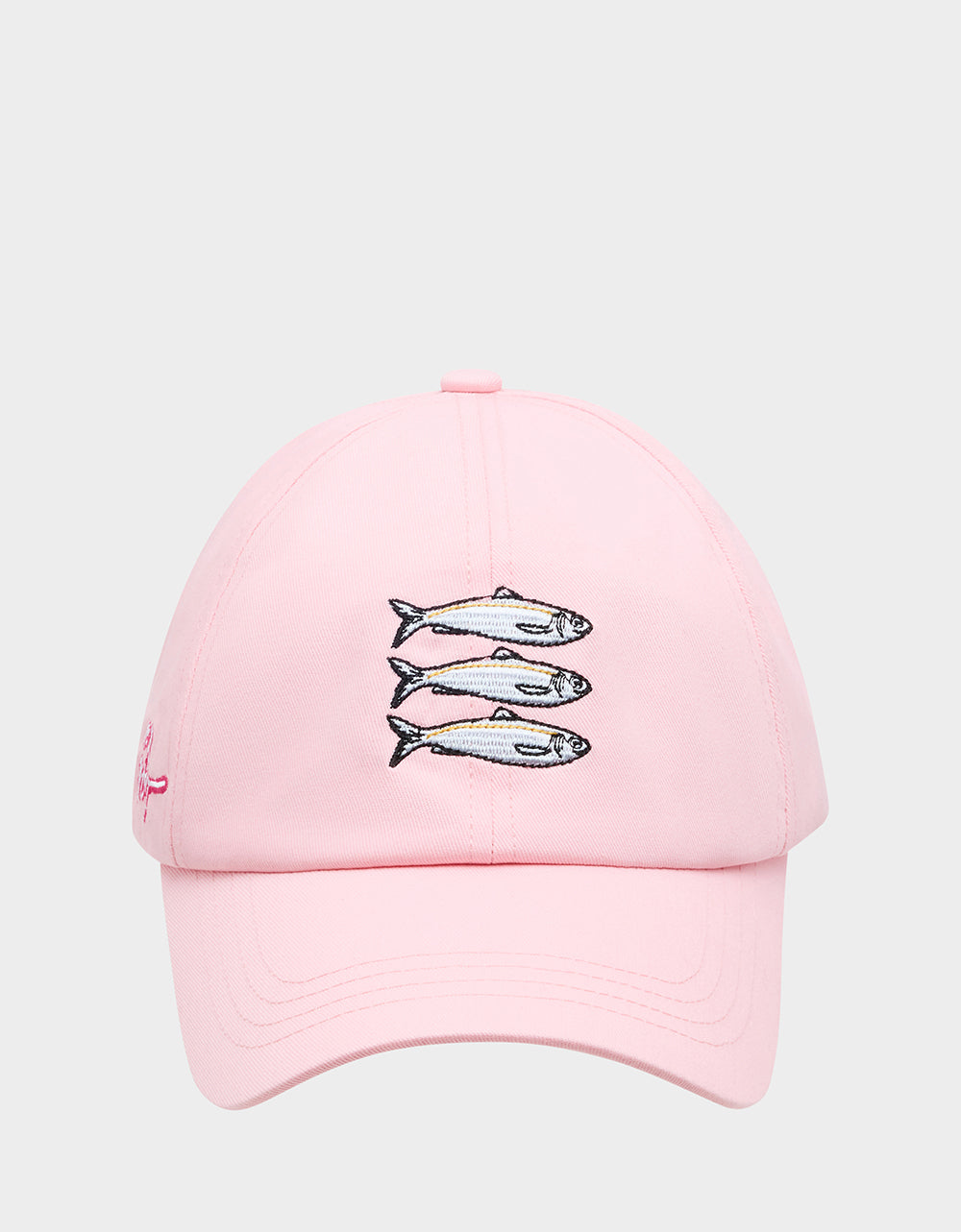 SARDINE EMBROIDERED BASEBALL CAP Women's Pink Sardine Baseball Hat