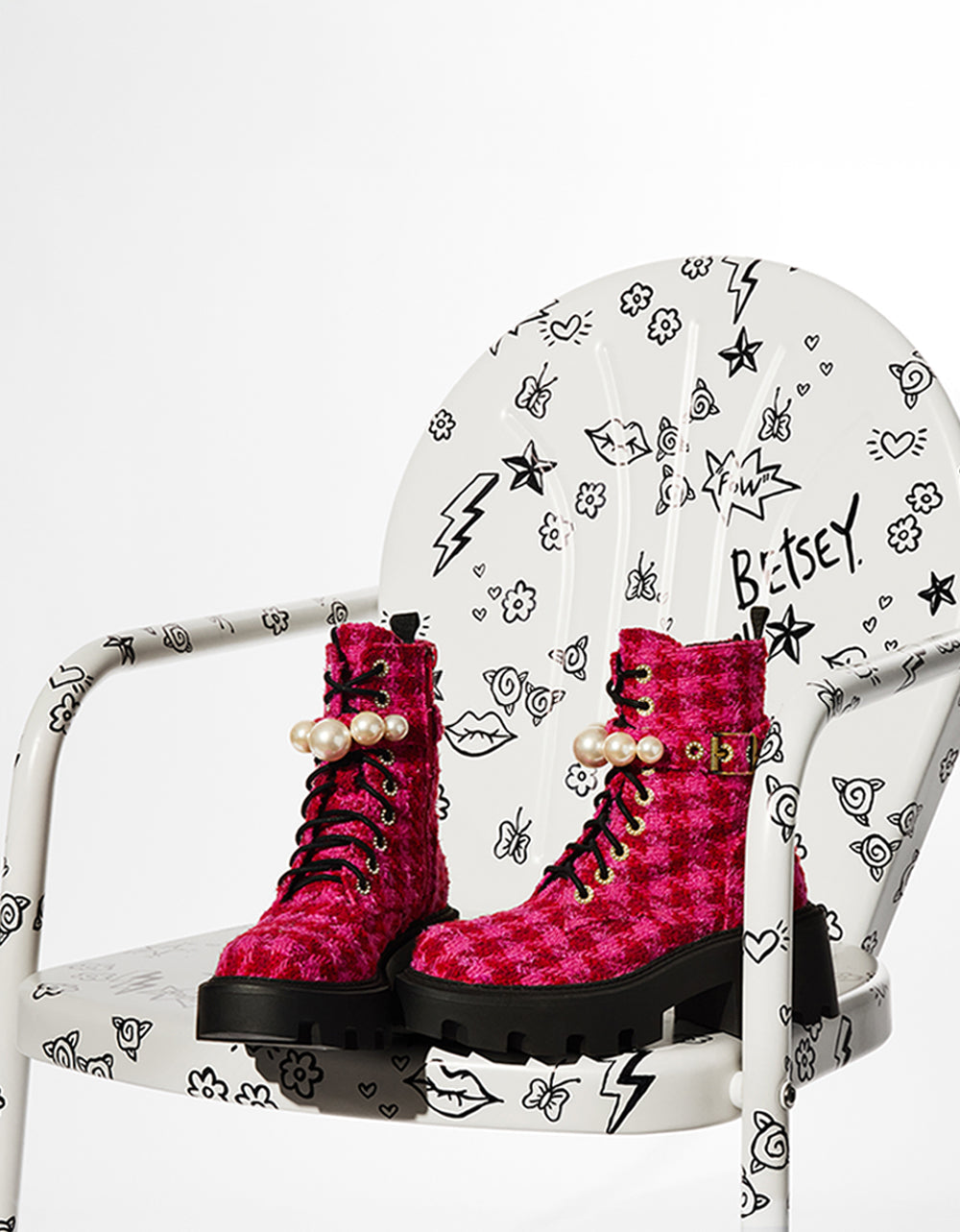 JONNIE FUCHSIA MULTI Lace-Up Platform Combat Women's Ankle Boot