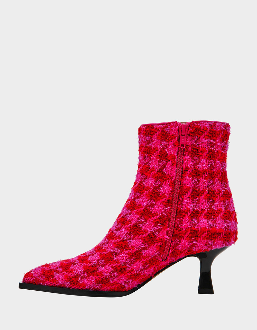 LOUISA FUCHSIA MULTI Women's Pointed Toe Kitten Heel Ankle Bootie