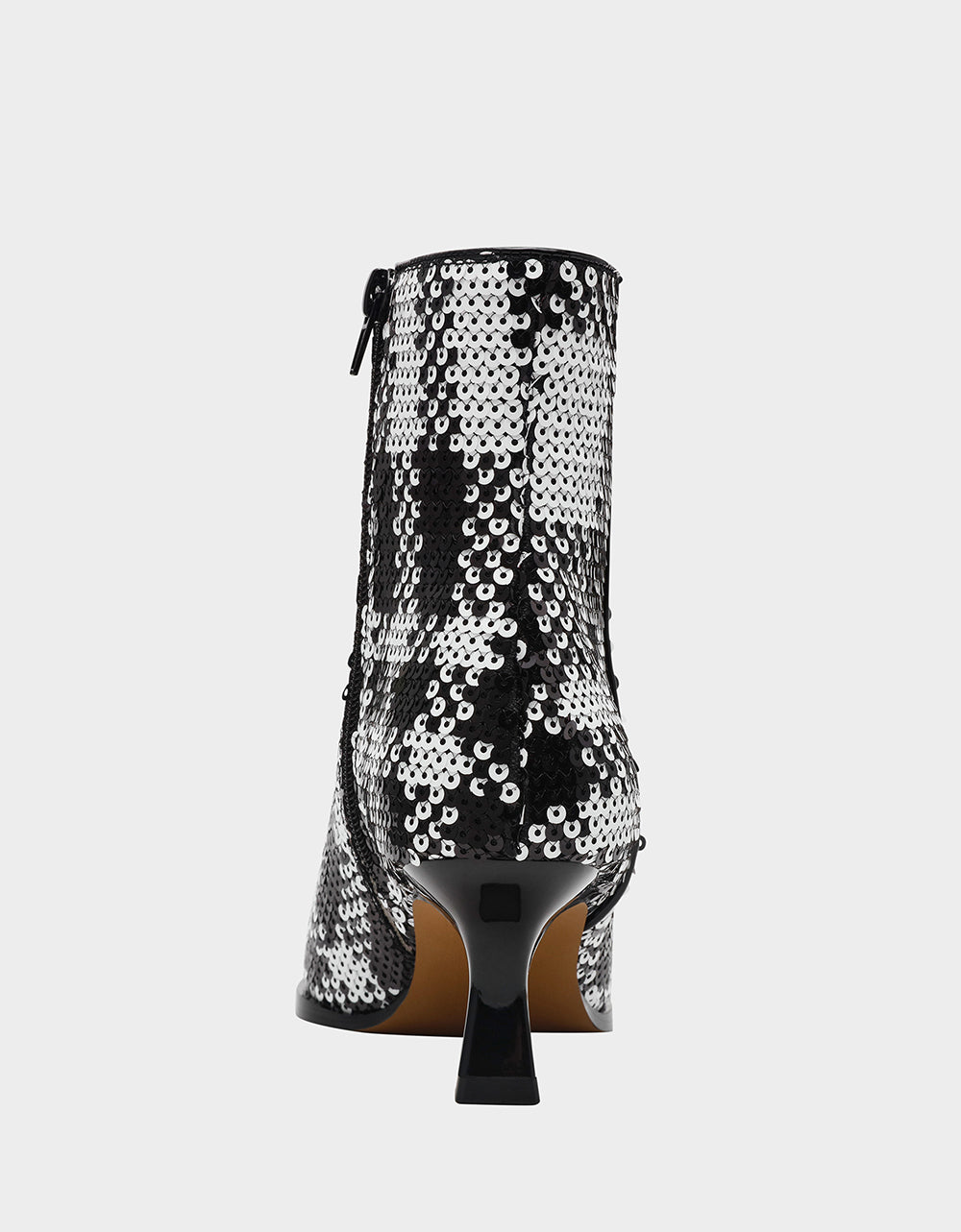 LOUISA BLACK/WHITE PLAID Women's Pointed Toe Kitten Heel Ankle Bootie