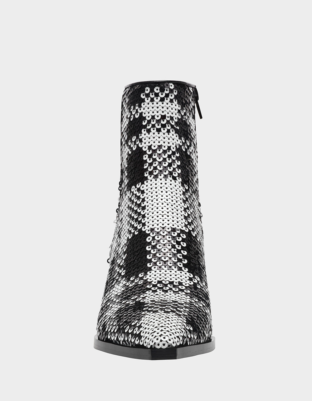 LOUISA BLACK/WHITE PLAID Women's Pointed Toe Kitten Heel Ankle Bootie