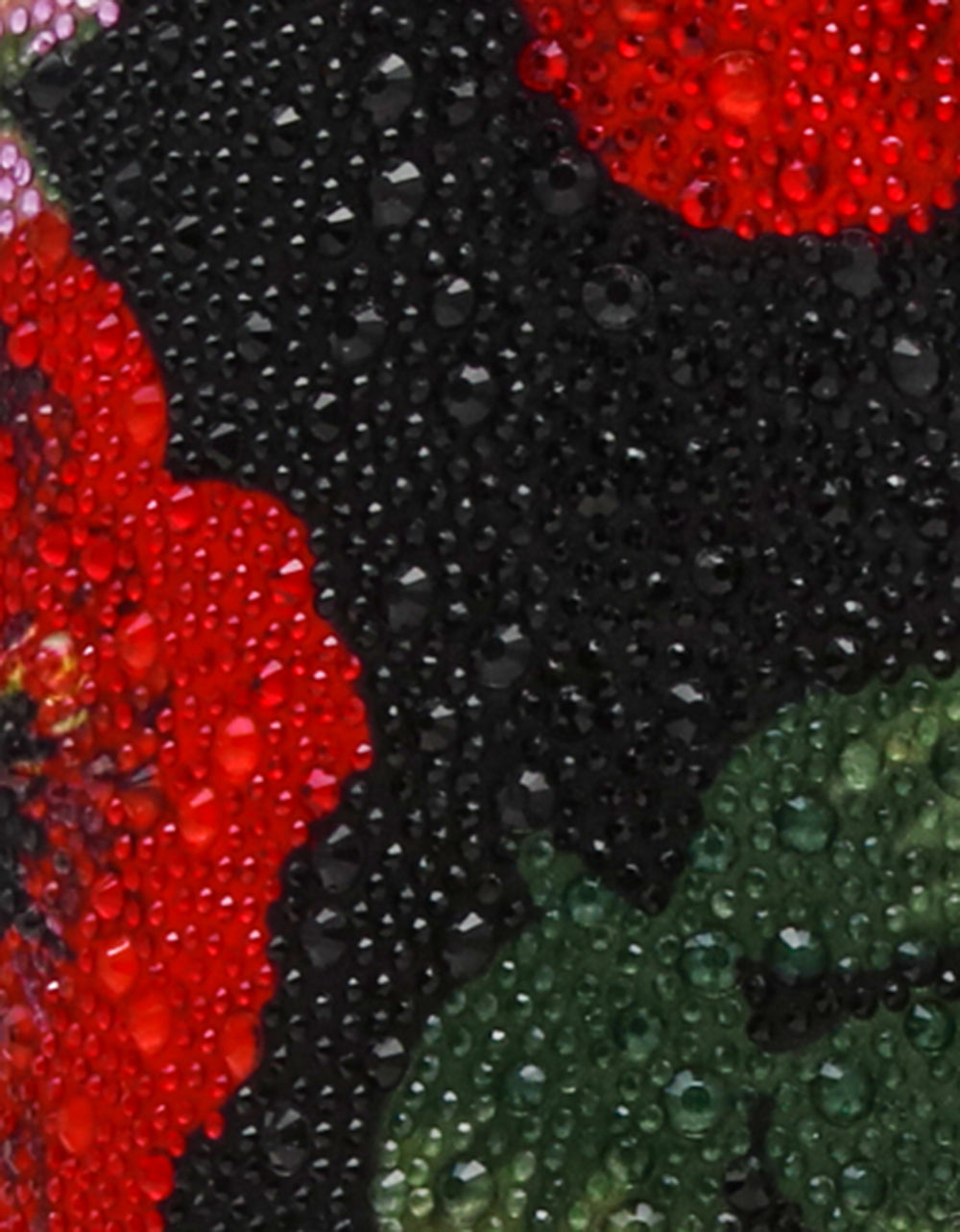 AVON BLACK FLOWER MULTI Women's Knee High Rhinestone Floral Boots