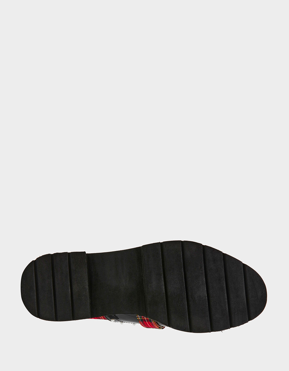 SIMONEE RED PLAID Platform Lace-Up Pearl Embellished Leopard Print Oxford Women's Loafer