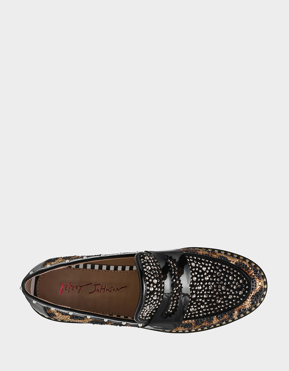 LYDIAA LEOPARD Rhinestone Embellished Platform Women's Loafer