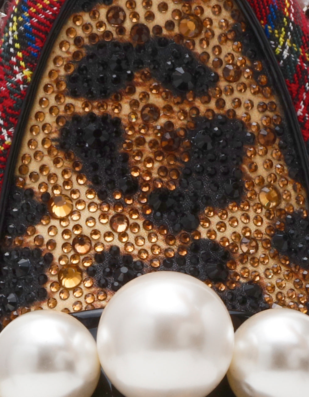 HARLOE RED PLAID Platfrom Pearl Embellished Women's Loafer