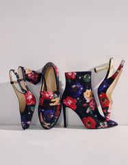 CANNE BLACK FLOWER MULTI Slip-On Embellished Rhinestone Women's Loafer