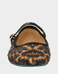 LOREL LEOPARD Women's Leopard Mary Jane Ballet Flat