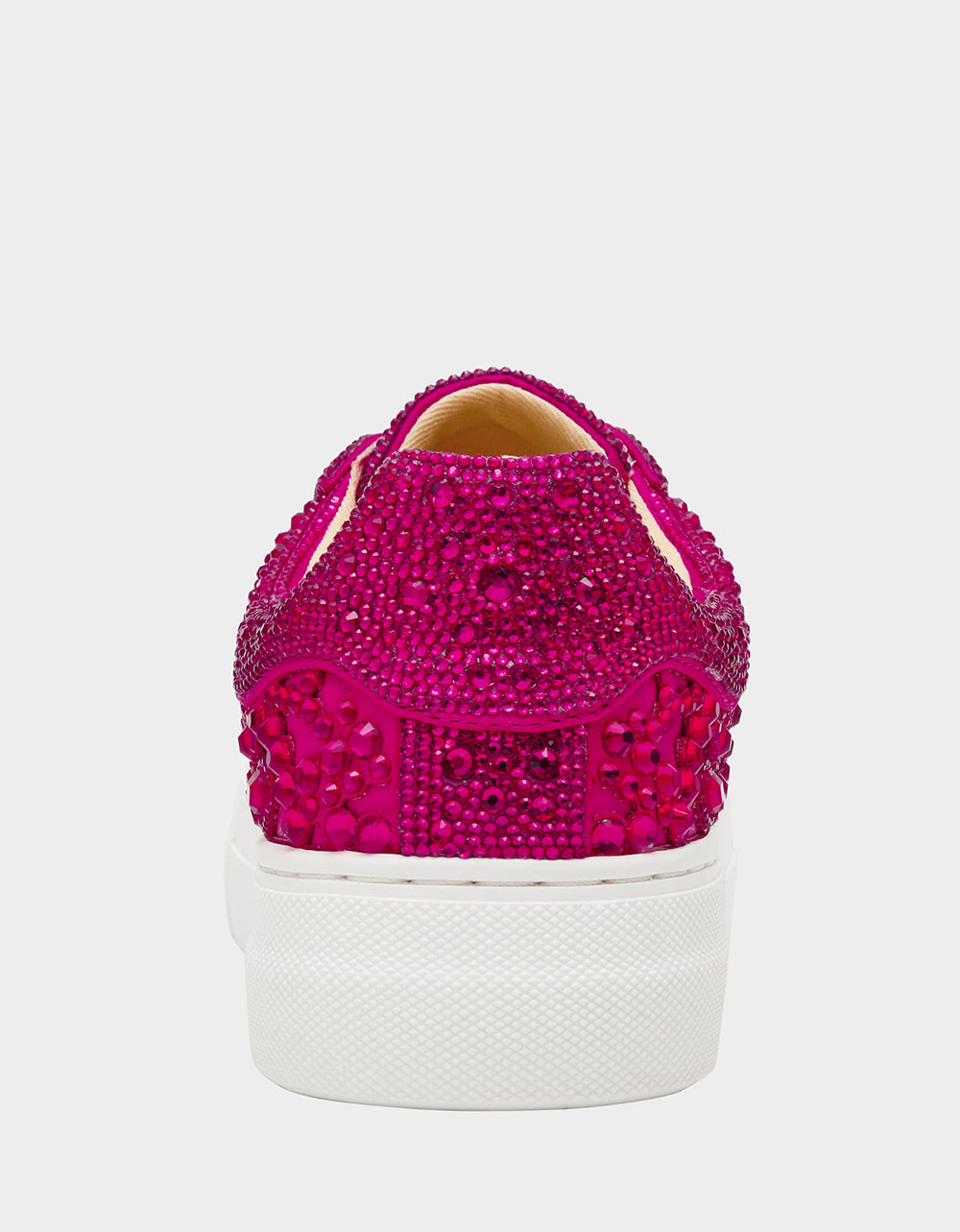 REILY Fuchsia Platform Low-Top Lace-Up Rhinestone Women's Sneaker