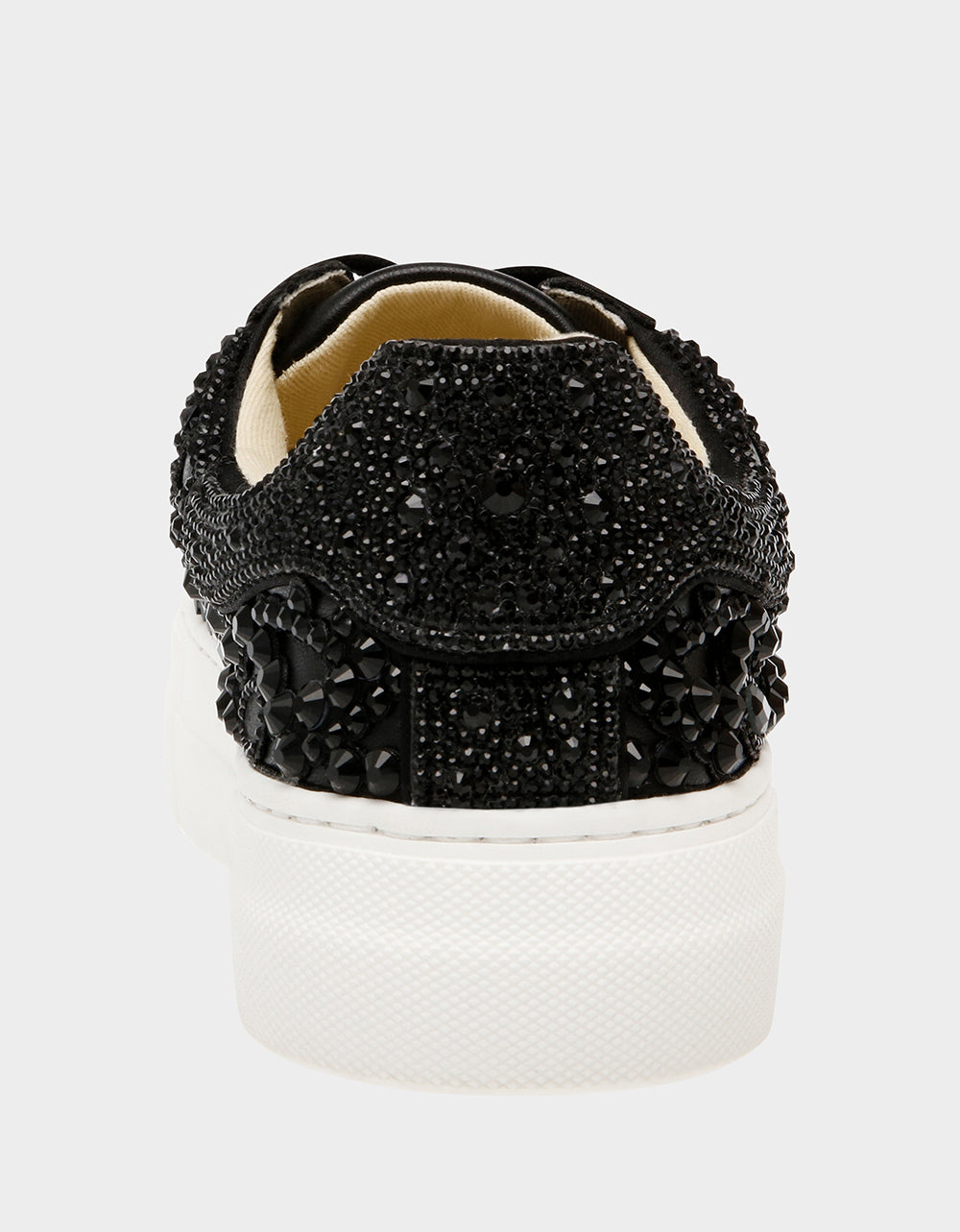 REILY Black Platform Low-Top Lace-Up Rhinestone Women's Sneaker