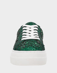 REILY EMERALD Platform Low-Top Lace-Up Rhinestone Women's Sneaker