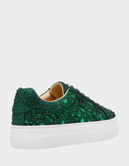 REILY EMERALD Platform Low-Top Lace-Up Rhinestone Women's Sneaker