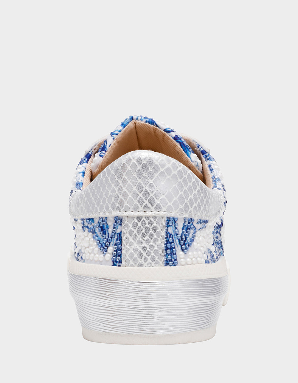 DAMON WHITE/BLUE FLORAL Women's Blue Floral Sneaker