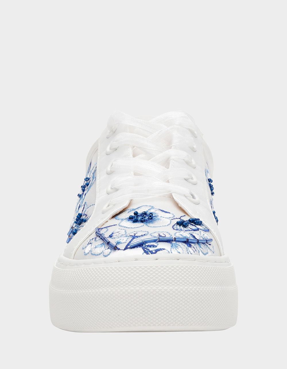 NINO BLUE FLORAL Platform Low-Top Lace-Up Sneakers