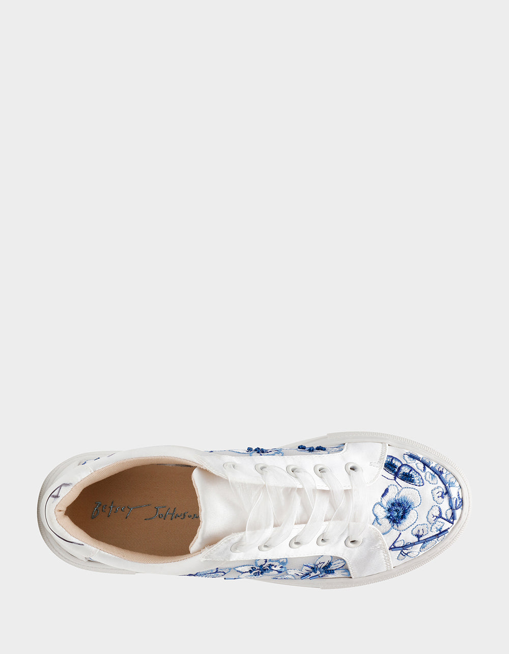 NINO BLUE FLORAL Platform Low-Top Lace-Up Sneakers
