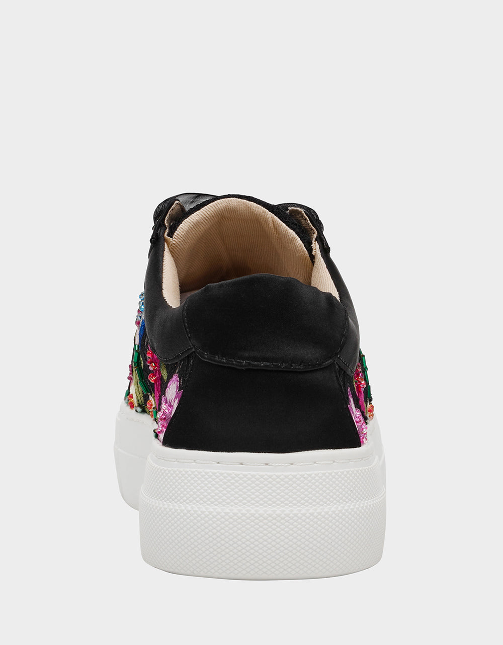 JAYLA BLACK MULTI FLORAL Platform Low-Top Lace-Up Sneaker