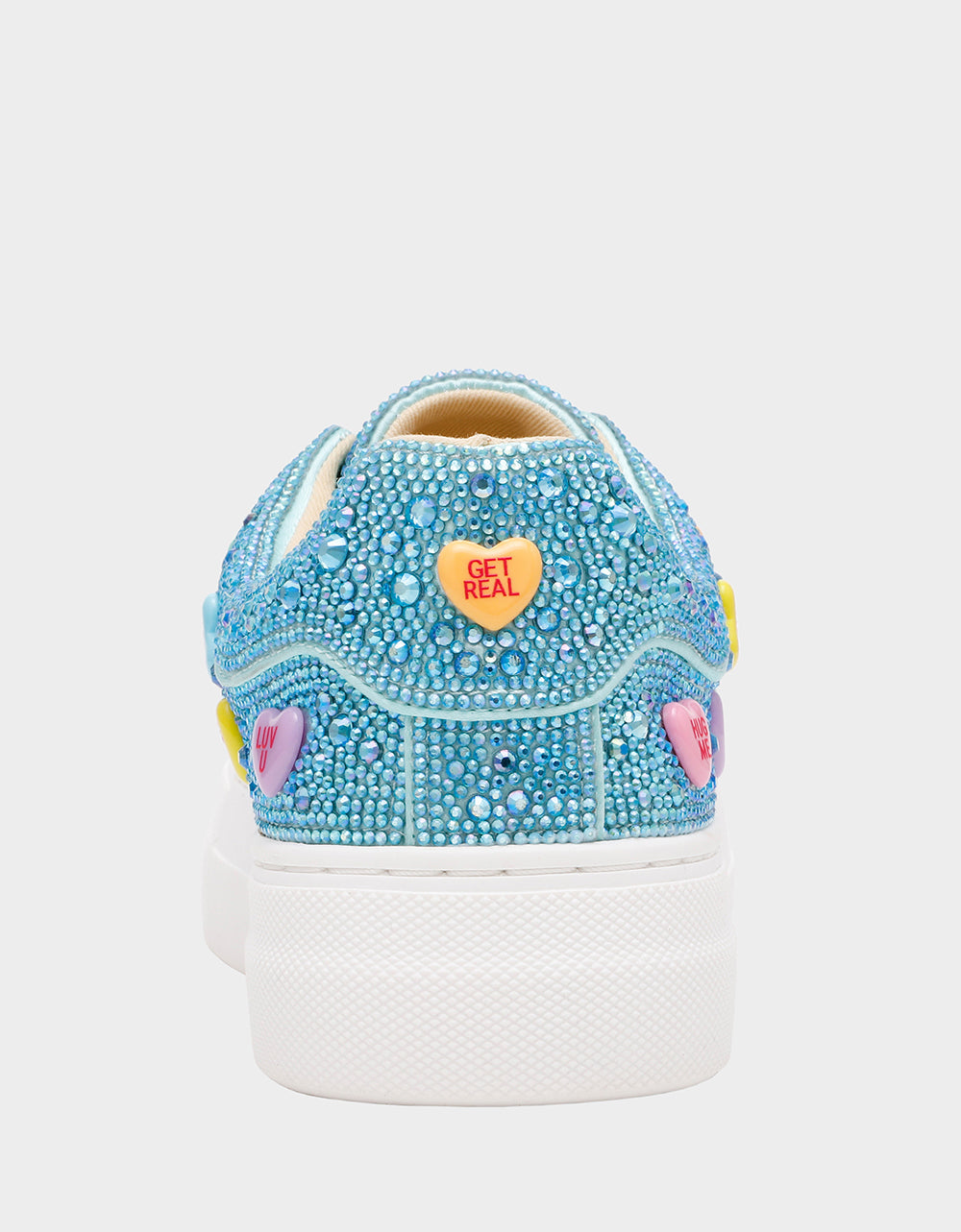 SIDNY MINT MULTI HEARTS Women's Rhinestone Candy Heart Sneakers