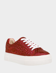 SIDNY RED Rhinestone Sneaker