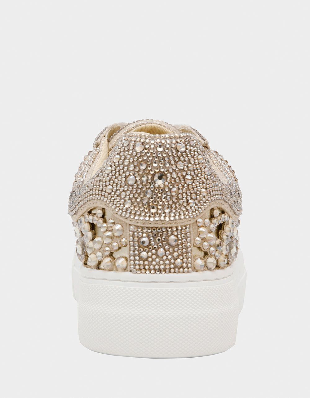 REILY LIGHT GOLD Platform Low-Top Lace-Up Rhinestone Women's Sneaker