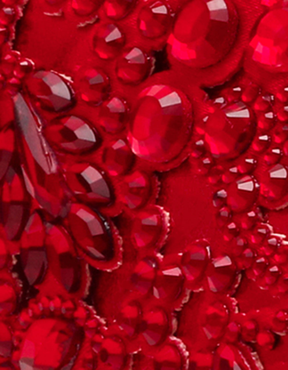 REILY RED Platform Low-Top Lace-Up Rhinestone Women's Sneaker