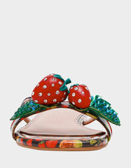 GARRIK BLACK MULTI Women's Thong Strappy Fruit Printed Sandal