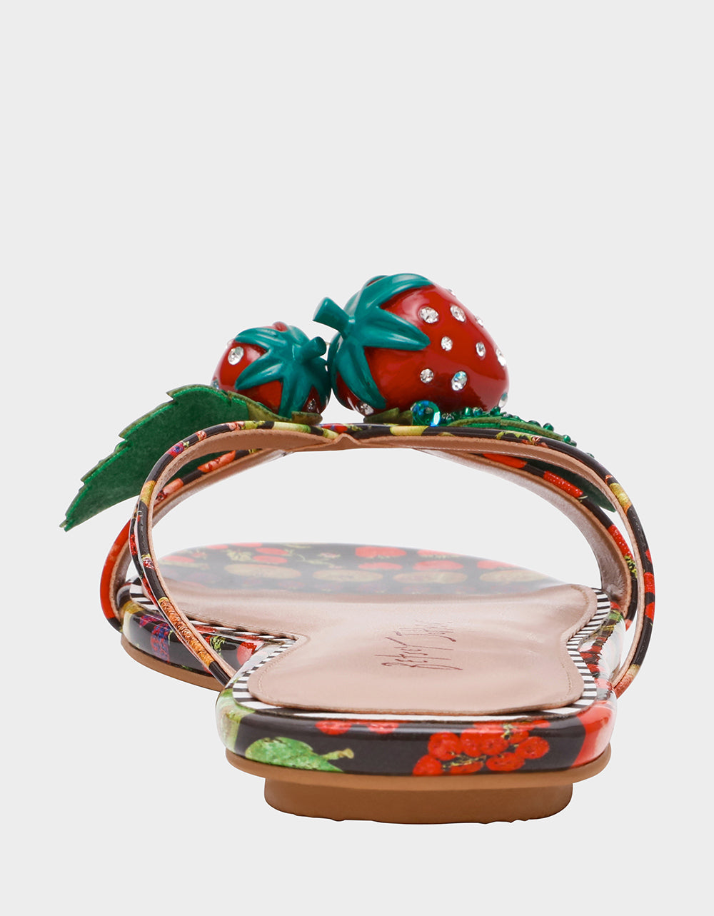 GARRIK BLACK MULTI Women's Thong Strappy Fruit Printed Sandal