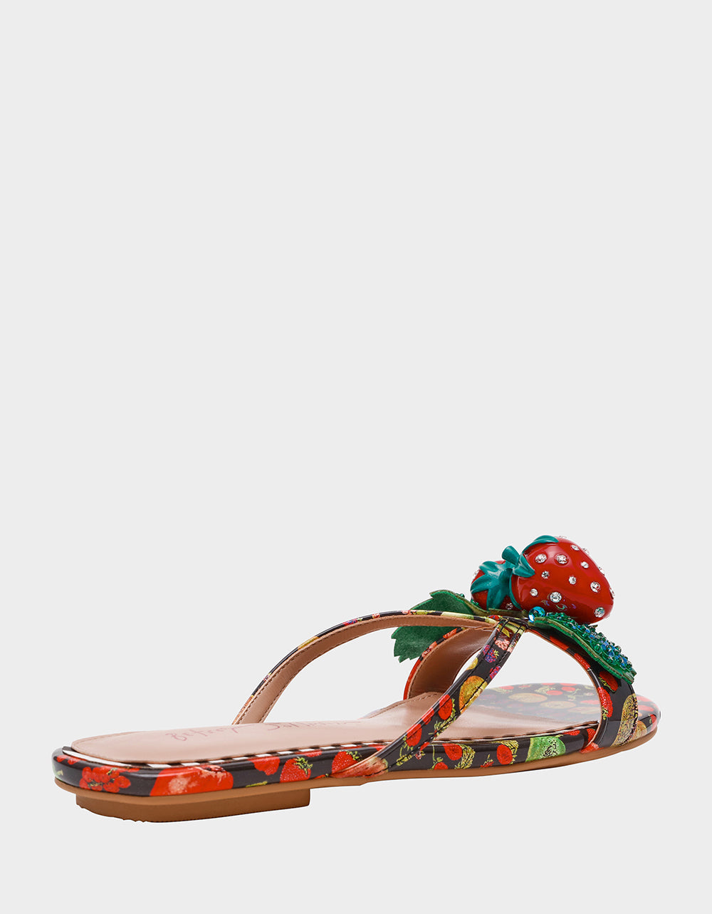 GARRIK BLACK MULTI Women's Thong Strappy Fruit Printed Sandal