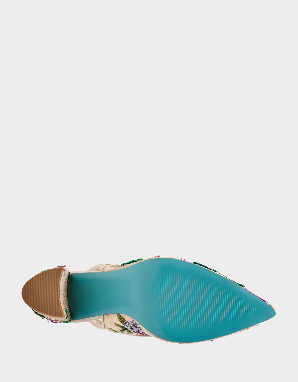 LIRA BLUSH MULTI FLORAL Pointed-Toe Slingback Mesh Women's Heel