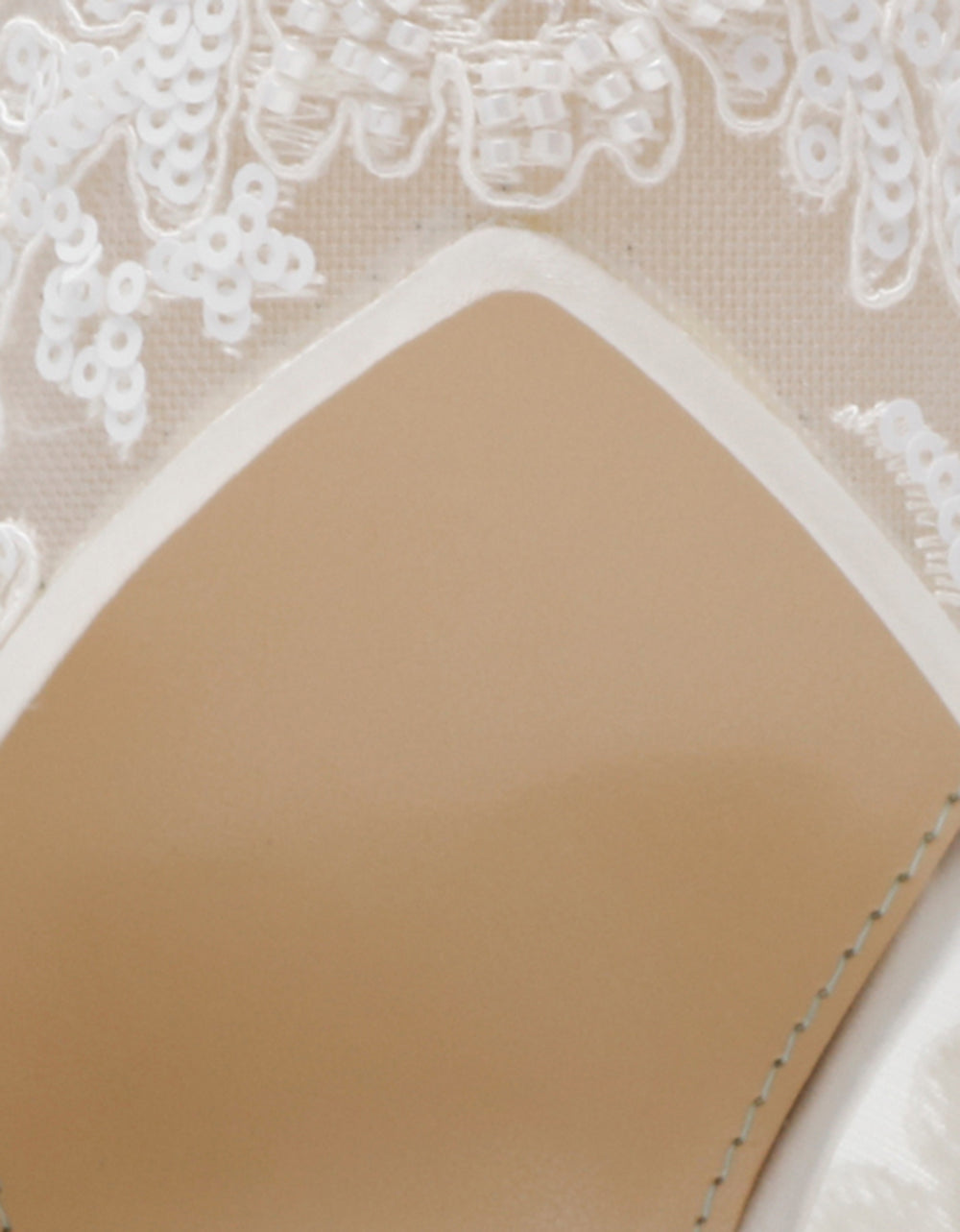 JENII IVORY Pointed-Toe Mesh Embellished Floral Print Pump Women's Heel