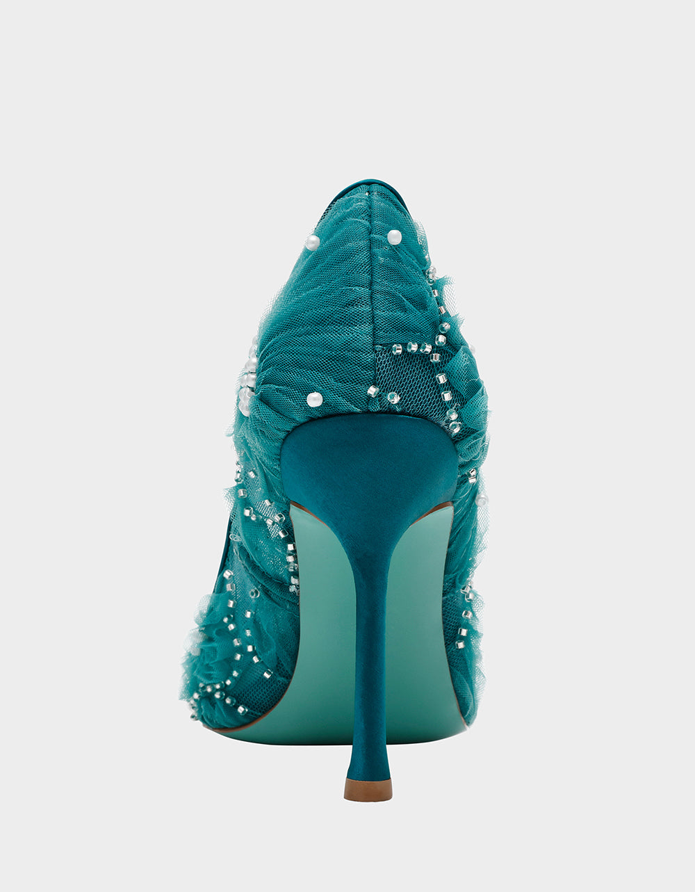 ROXIE EMERALD Pointed-Toe Mesh Stiletto Pump Women's Heel