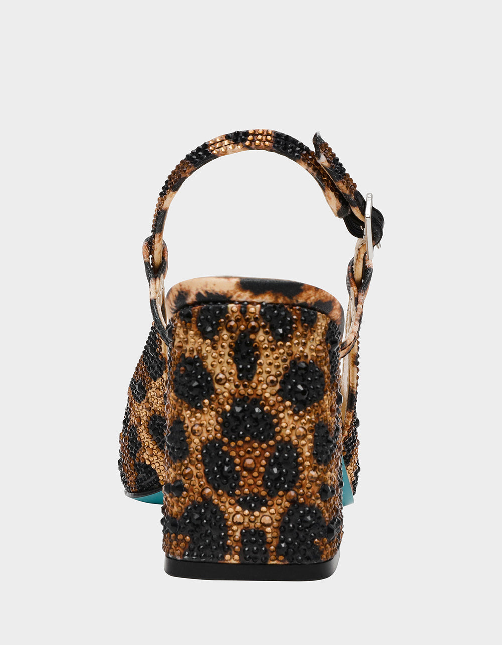 ELIAS LEOPARD Square-Toe Slingback Block Heels