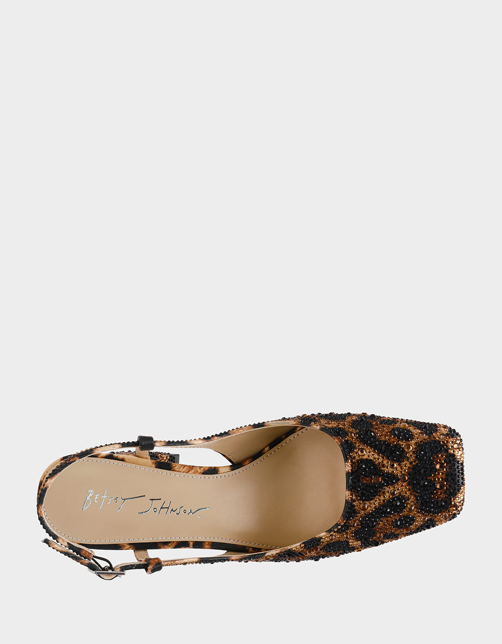 ELIAS LEOPARD Square-Toe Slingback Block Heels