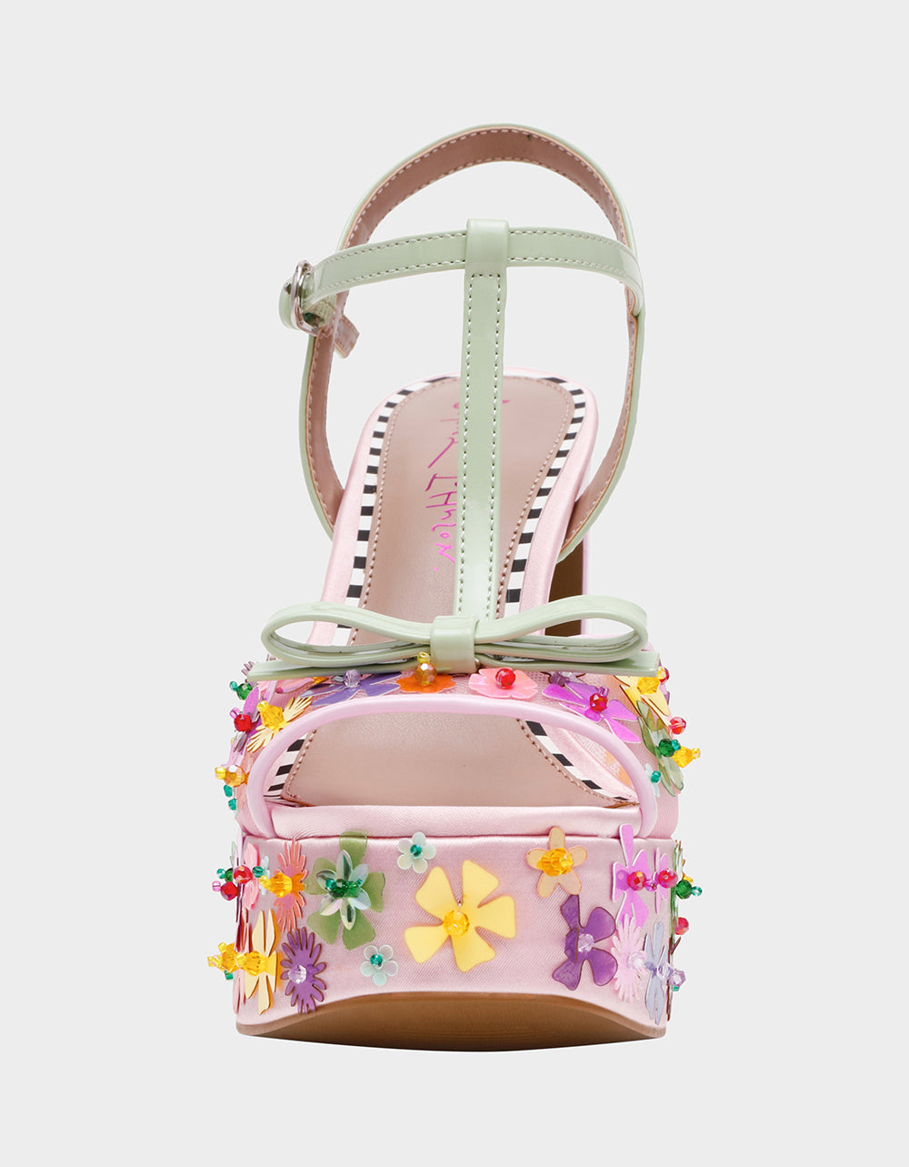 MELODIE PINK MULTI Women's Platform Floral Heel Sandal